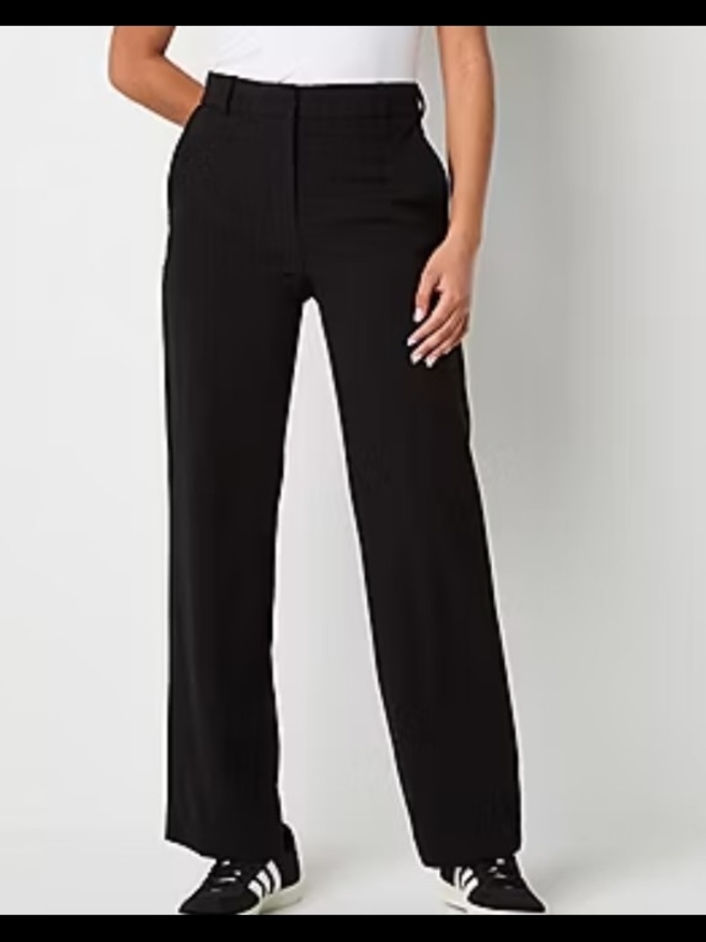 by & by Black Wide-Leg Trousers